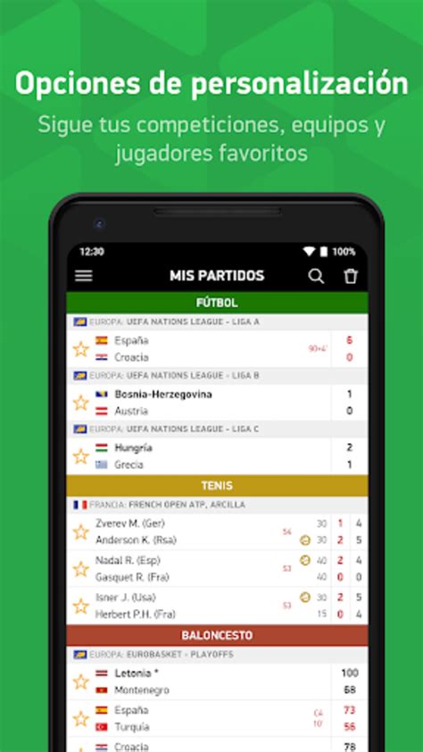 Fútbol en Flashscore Móvil .